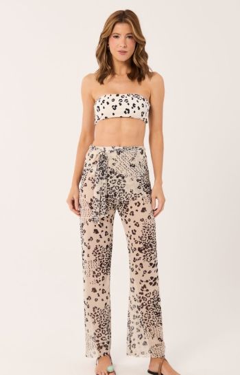 CALÇA MILENA TULE ONÇA P&B