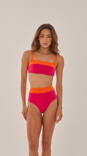 CALCINHA LUANA HOTPANTS BICOLOR PINK ORANGE