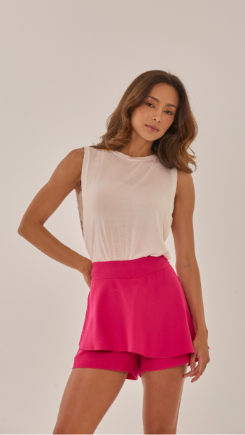 SHORT MANUELA PINK BABADO