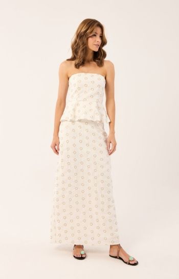 VESTIDO CELINE LONGO OFF BORDADO