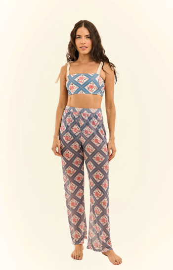 CALÇA SABRINA FLOWER MOSAIC