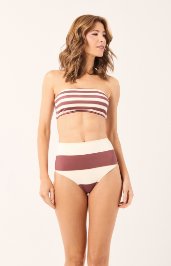 CALCINHA CLARICE HOT PANTS LISTRA MARROM