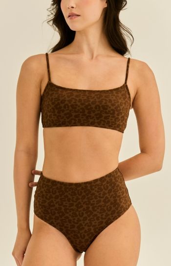CALCINHA CLARICE HOTPANTS ONÇA MARROM