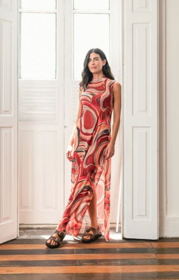 VESTIDO JOANA FLUID CANELA