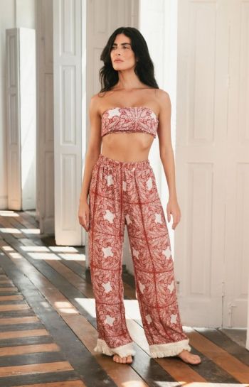 CALÇA MARTA PAISLEY CANELA