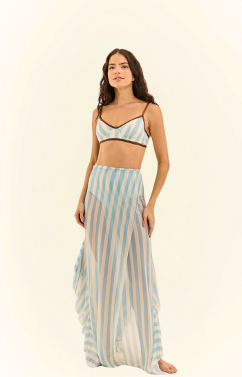 SAIA BEATRIZ TULE LISTRA AZUL