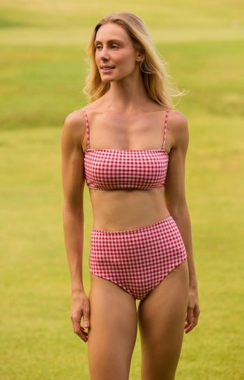 CALCINHA CLARICE XADREZ VERMELHO